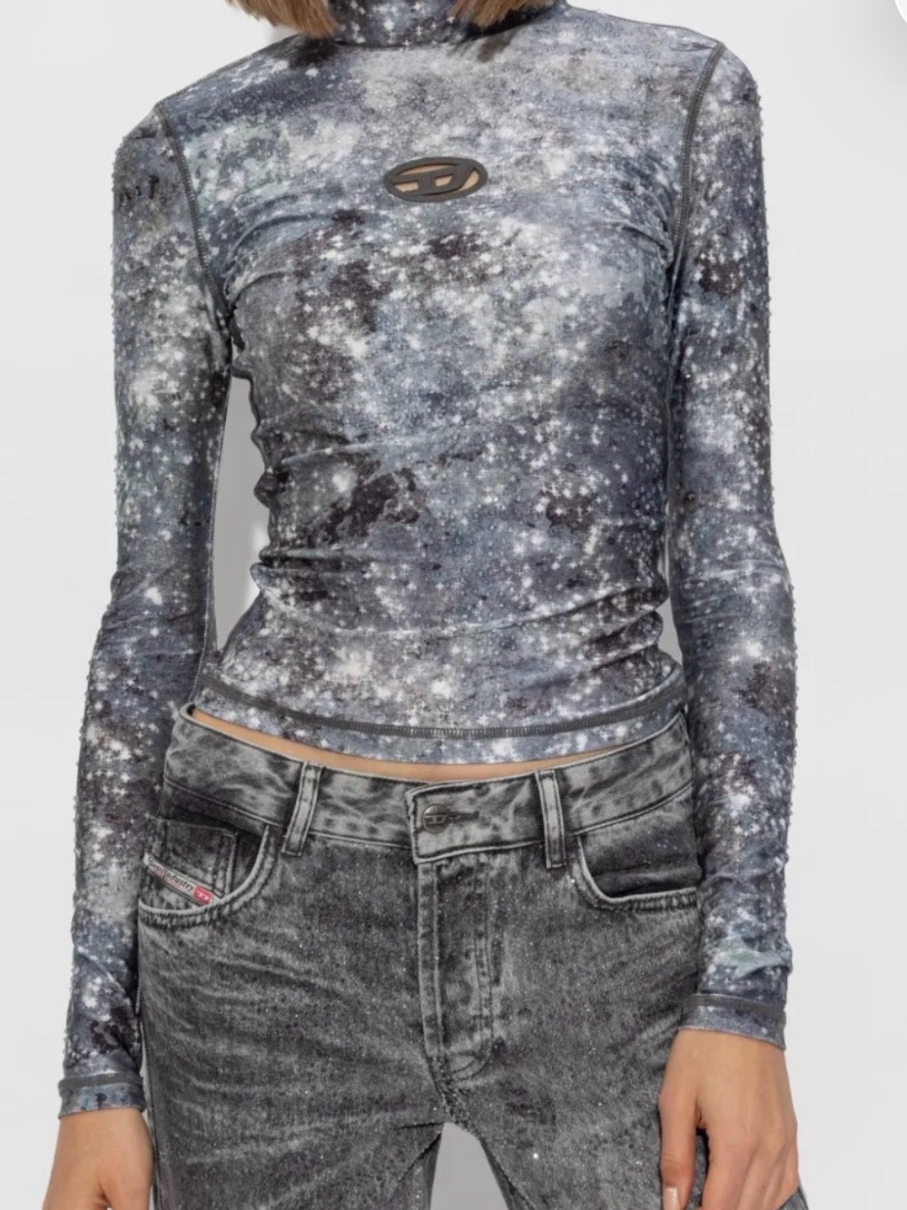 Women’s Diesel/Rhinestone Embellished Top NWOT - Performance Style XL RARE